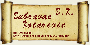 Dubravac Kolarević vizit kartica